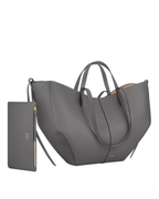 Women's Leather Tote Bag – Sculptural Folded Design
