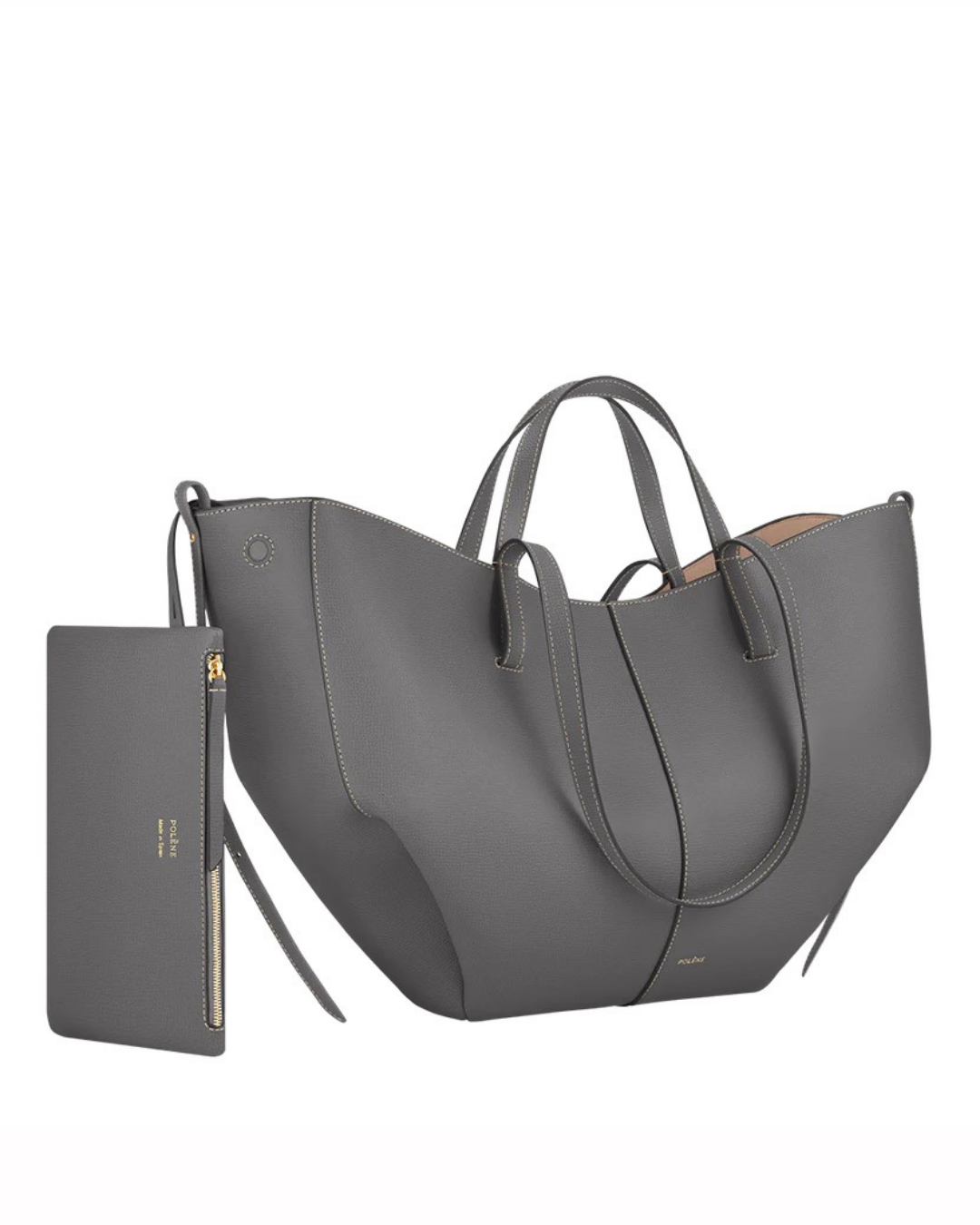 Women's Leather Tote Bag – Sculptural Folded Design