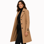 Charlotte | Elegant Long Coat – Button Front