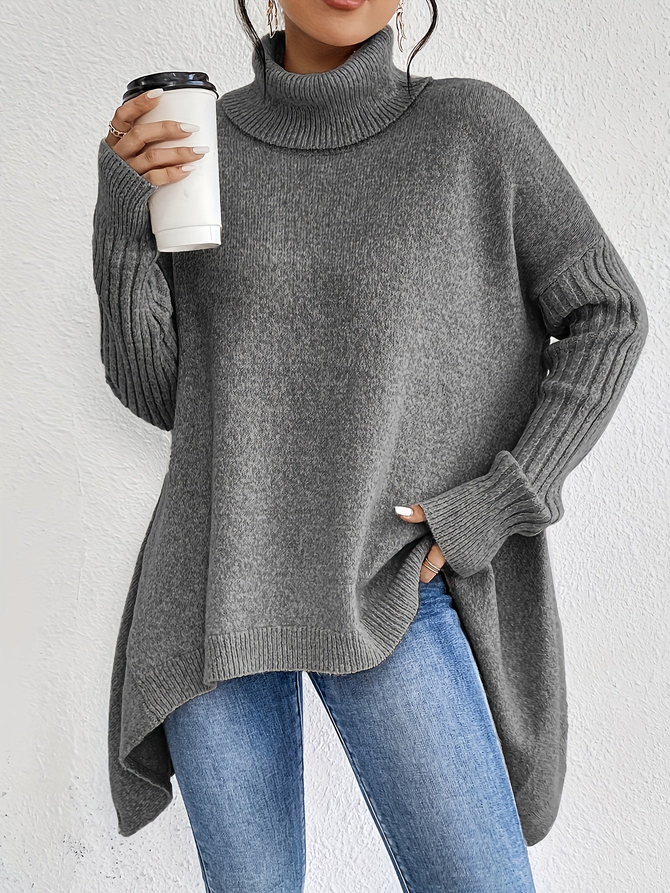 Natalia | Suéter Oversize Con Cuello Alto