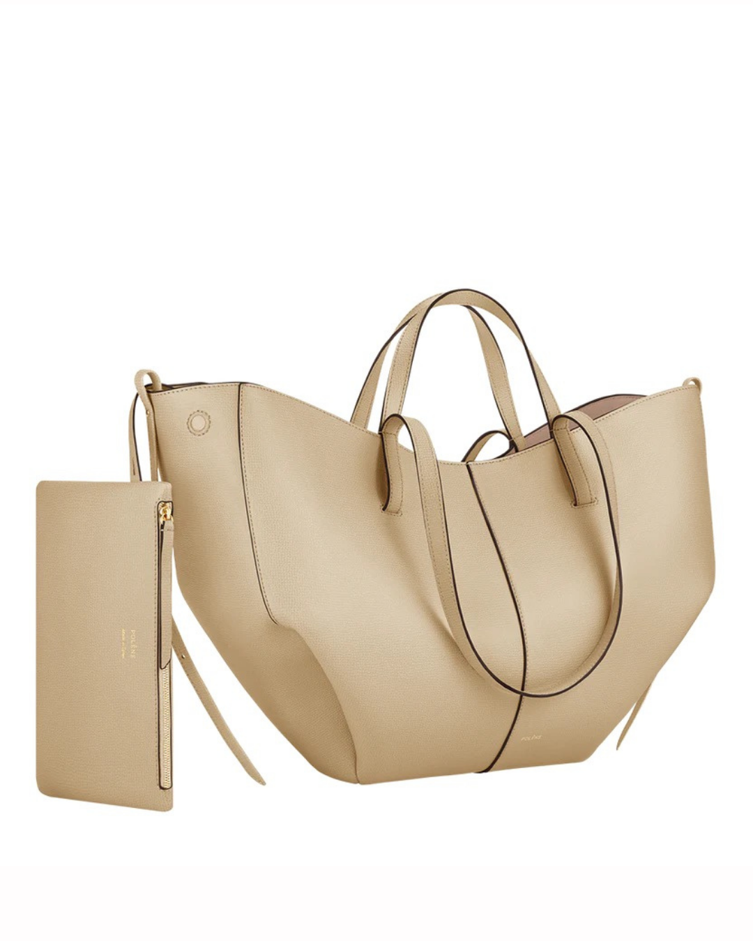 Women's Leather Tote Bag – Sculptural Folded Design
