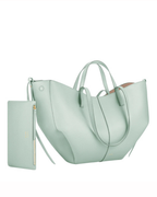 Women's Leather Tote Bag – Sculptural Folded Design