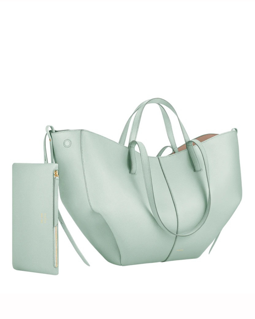 Women's Leather Tote Bag – Sculptural Folded Design