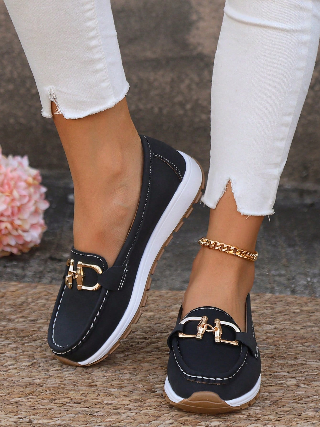 Teresa | Mocasines Casual Con Detalle Metálico