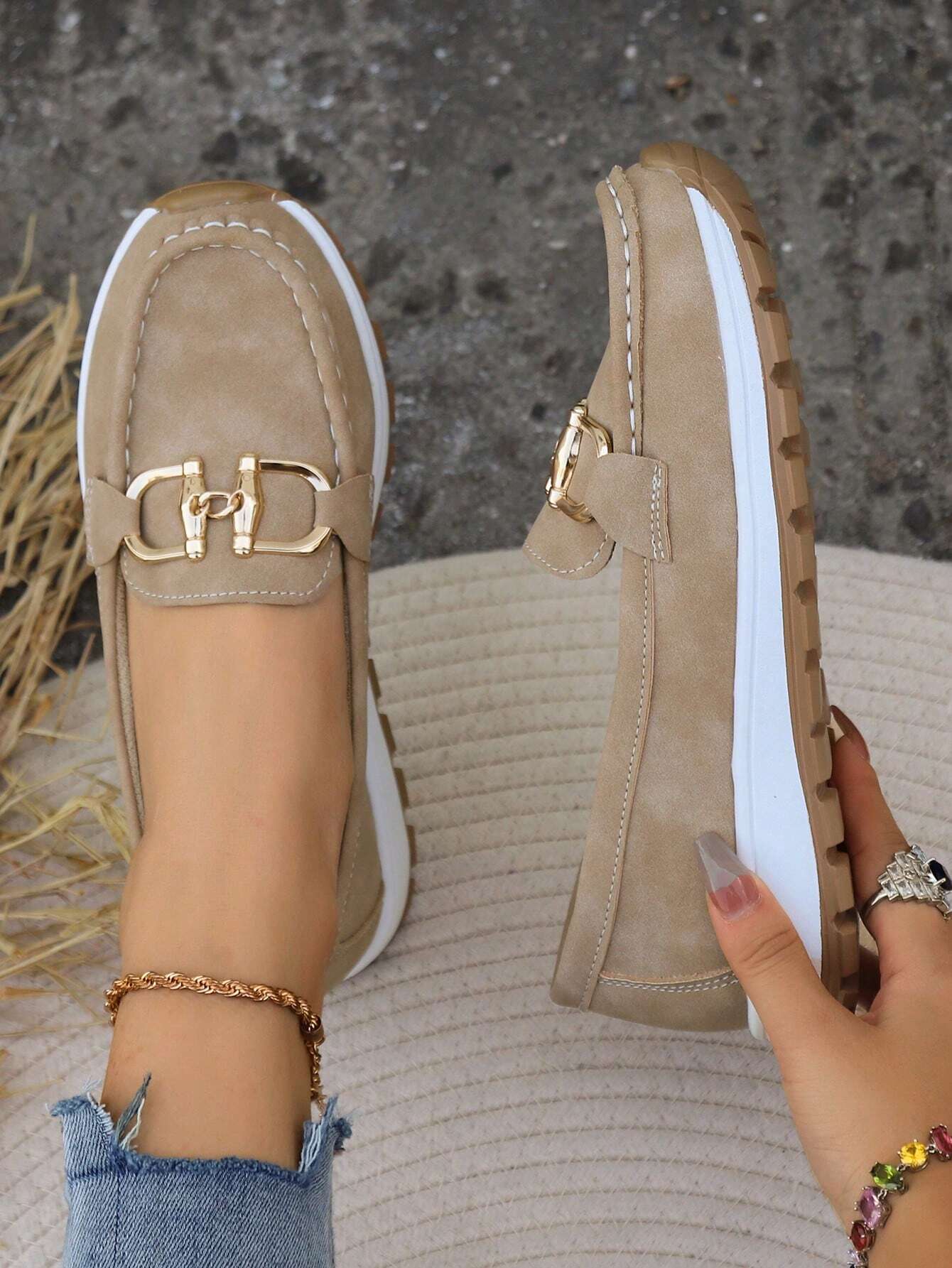 Teresa | Mocasines Casual Con Detalle Metálico