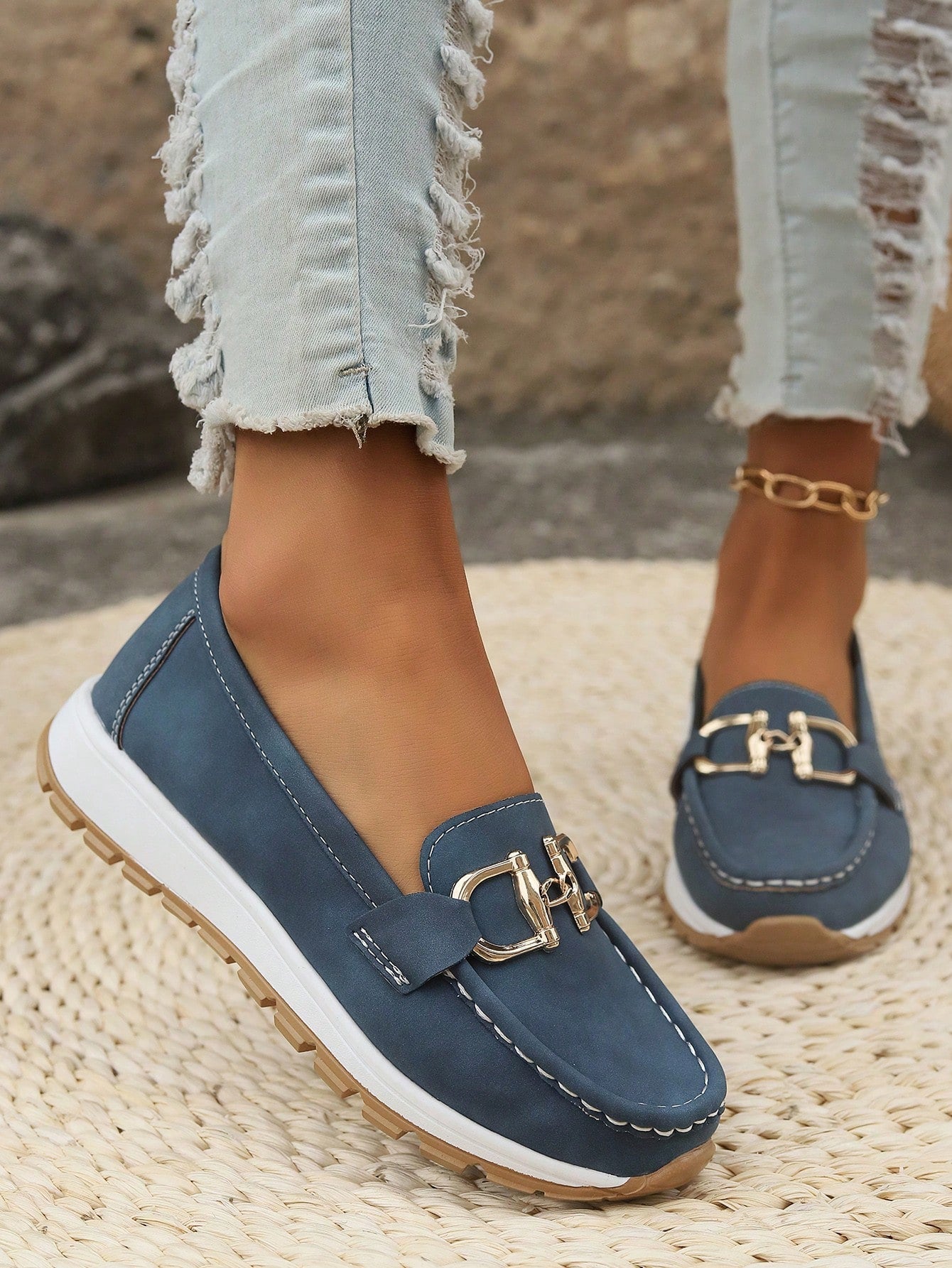 Teresa | Mocasines Casual Con Detalle Metálico