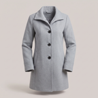 Women's Elegant Long Coat – Button Front