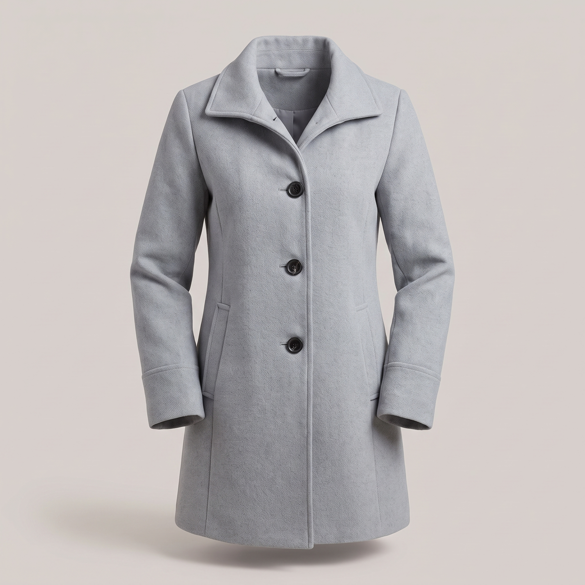Women's Elegant Long Coat – Button Front