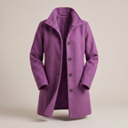 Women's Elegant Long Coat – Button Front