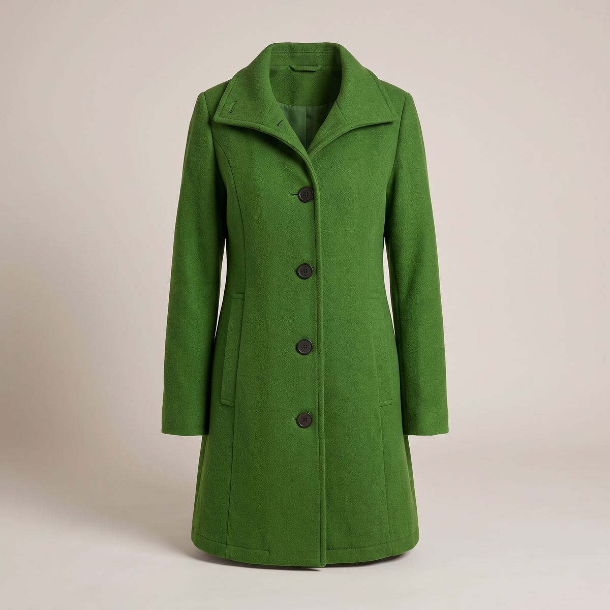 Women's Elegant Long Coat – Button Front