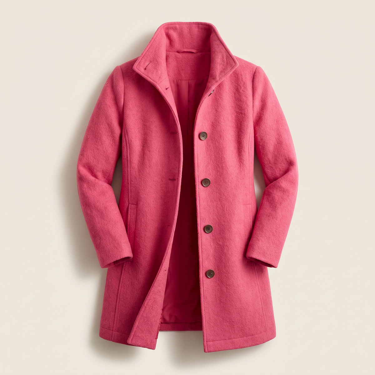 Women's Elegant Long Coat – Button Front