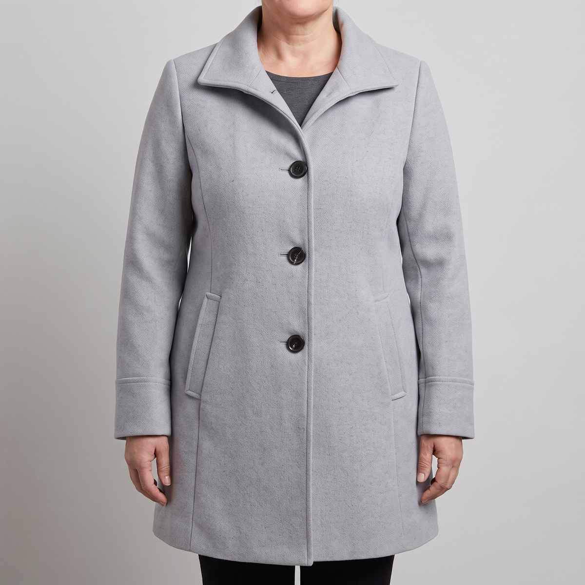Women's Elegant Long Coat – Button Front