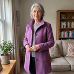 Women's Elegant Long Coat – Button Front