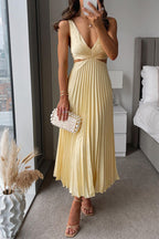Women's V-Neck Waist Cut-Out Maxi Dress
