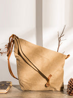 Women's Canvas & Leather Crossbody Bag