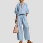 Aria Co-Ord Set Loose Top & Wide-Leg Trousers