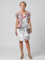 Women's Clean Floral Knee Length Dress - Timeless Tiered Silhouette
