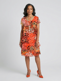 Women's Sophisticated Speckled Tier Knee Dress - Lightweight Fit