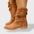 Mia Suede Ankle Boots – Round Toe
