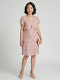 Women's Classic Polka Dot Knee Length Dress - Poised Tiered Design
