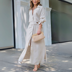 Jeanette | Elegant Autumn Maxi Dress With V-Neck