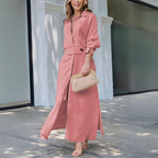 Jeanette | Elegant Autumn Maxi Dress With V-Neck