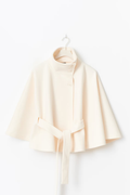 Loreza Women's Cape Coat – Belted High Collar