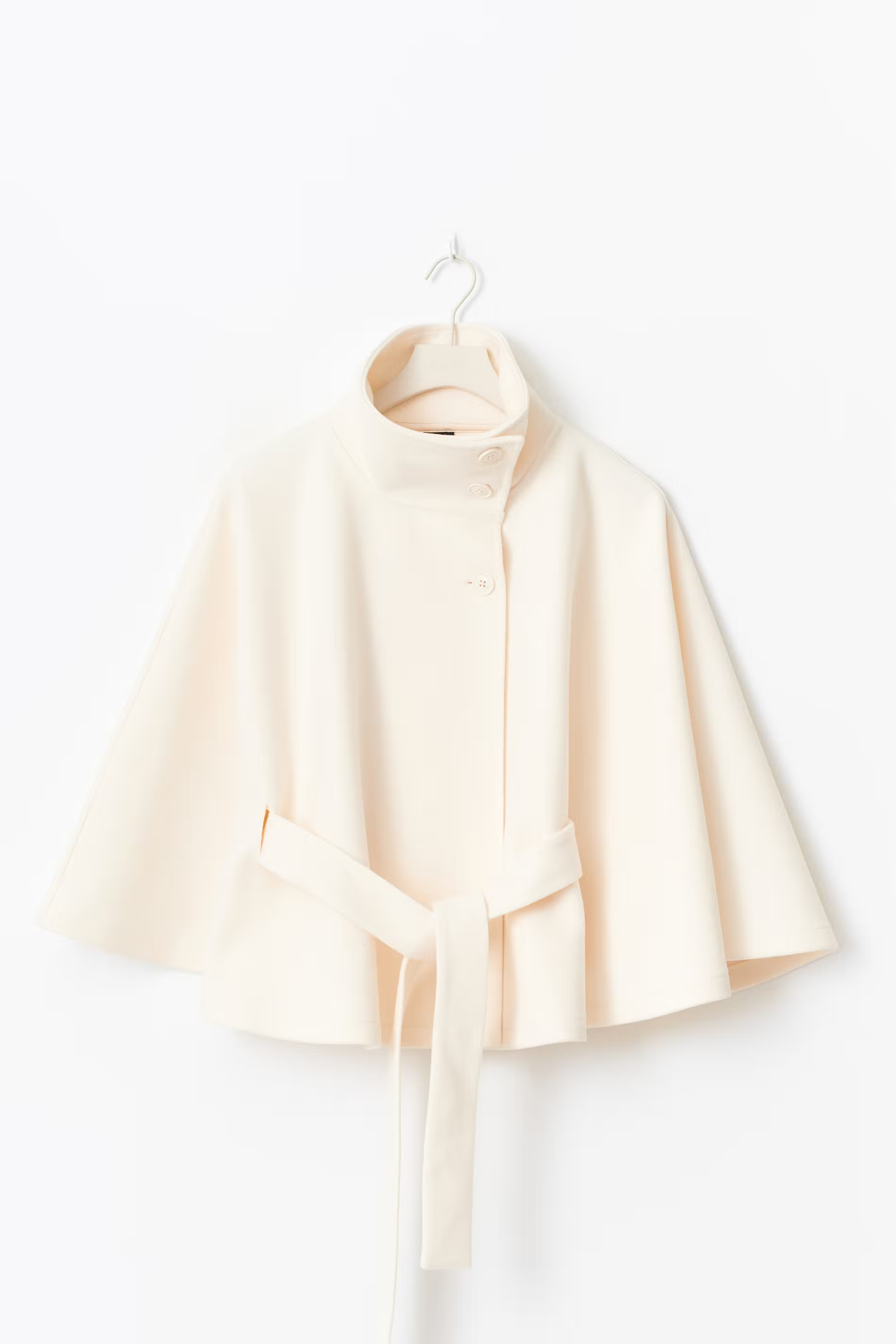 Loreza Women's Cape Coat – Belted High Collar