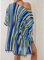 4-Piece Bikini Set - Cover-Up Shirt and Beach Shorts