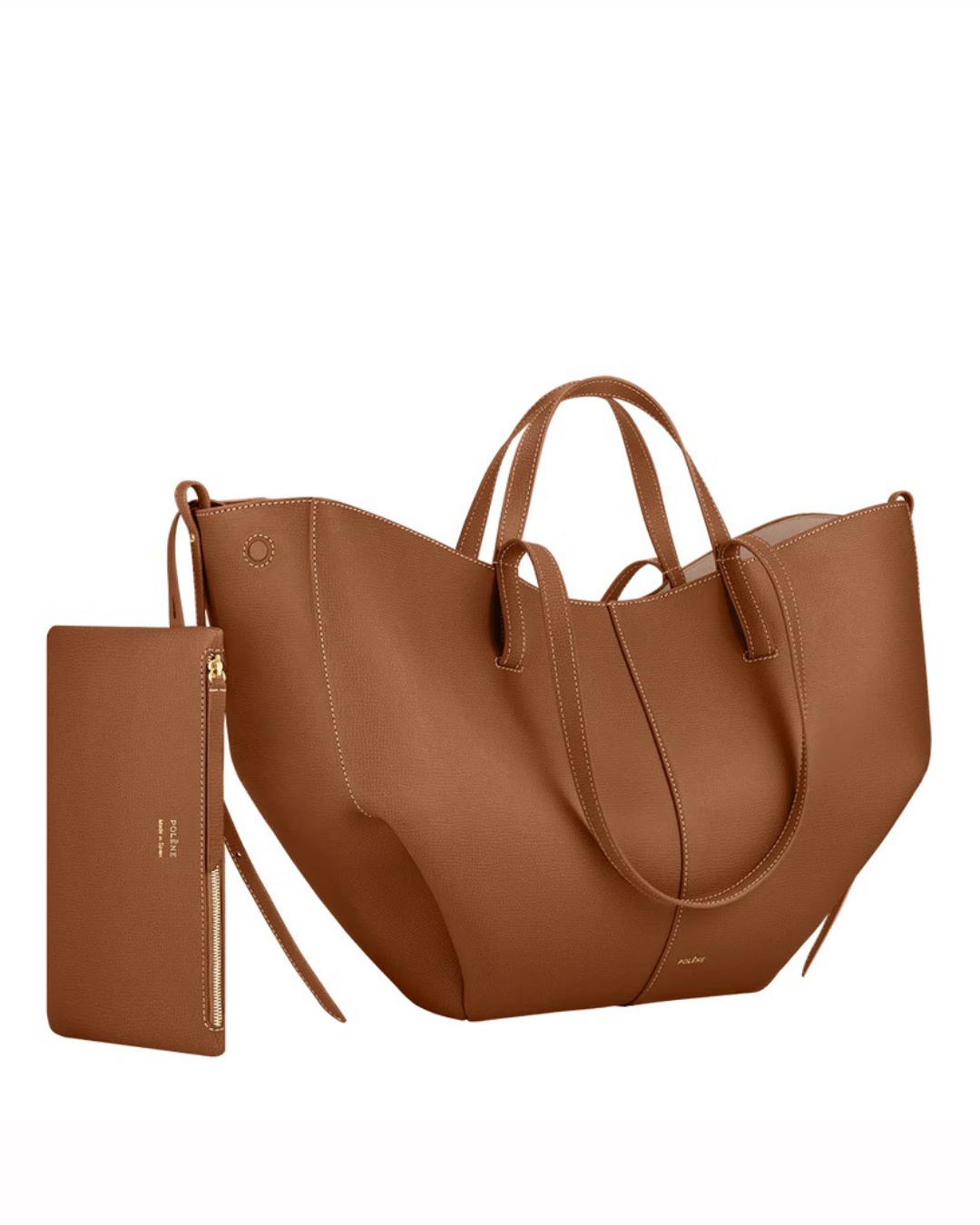 Women's Leather Tote Bag – Sculptural Folded Design