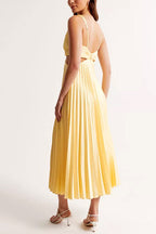 Women's V-Neck Waist Cut-Out Maxi Dress