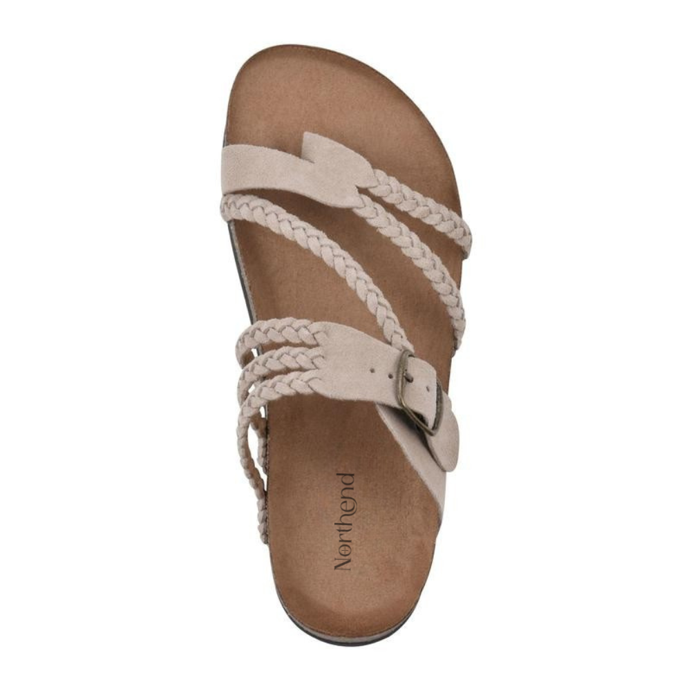 Harper | Chic Braided Cork Sandals – Cushioned