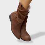 Mia Suede Ankle Boots – Round Toe