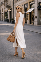 Women's Sleeveless Lace Midi Dress