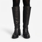 Women's Chic Knee High Boots – Leather Upper