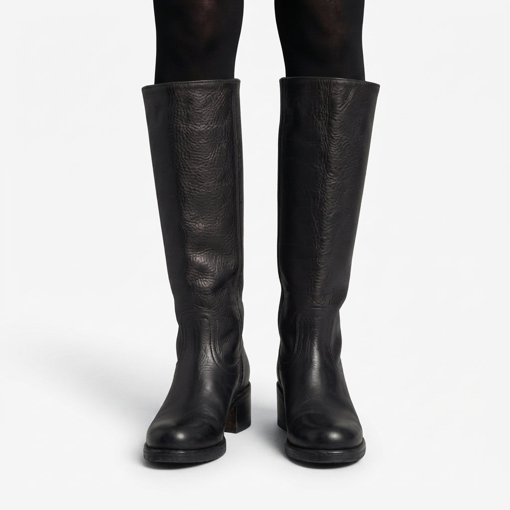Women's Chic Knee High Boots – Leather Upper