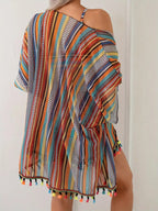 4-Piece Bikini Set - Cover-Up Shirt and Beach Shorts