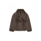 Charlotte Oversized Faux Fur Jacket – Wide Lapels