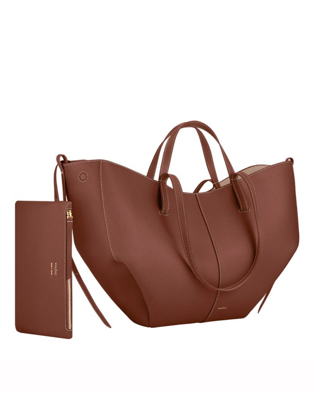 Women's Leather Tote Bag – Sculptural Folded Design