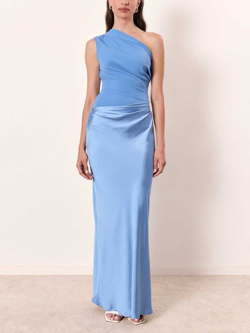 Anita One-Shoulder Pleated Maxi Dress - Party Evening Style