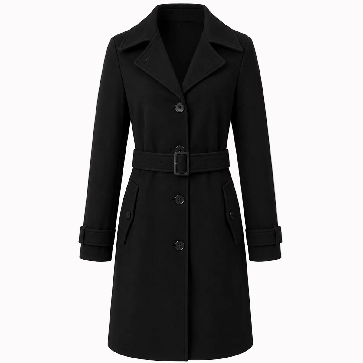 Charlotte | Elegant Long Coat – Button Front