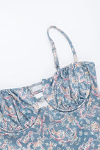 Women's Paisley Floral Maxi Dress - Slip Silhouette & Spaghetti Strap