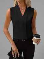 Rome | Sleeveless V-Neck Blouse