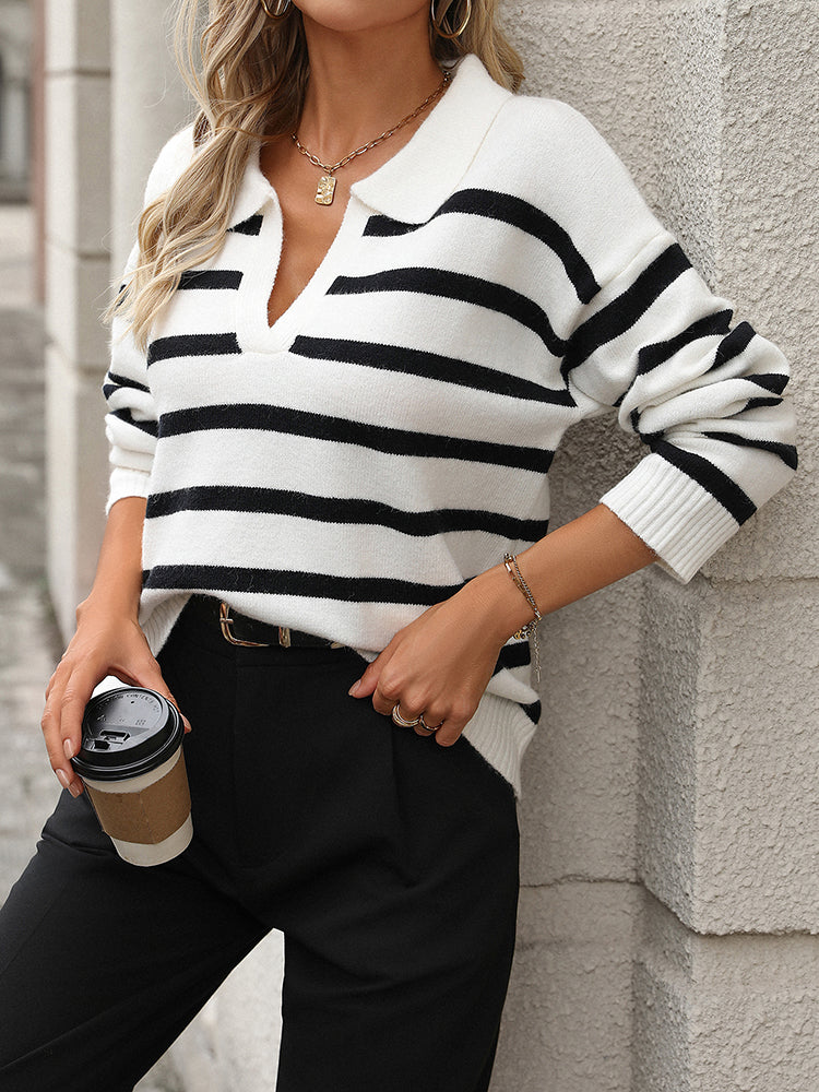 Women’s Matilde Sweater – Ribbed V-Neck