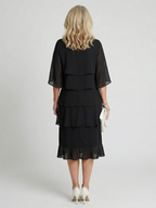 Women's Timeless Layered Tier Midi Dress - Smooth Flowing Fit
