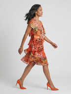 Women's Sophisticated Speckled Tier Knee Dress - Lightweight Fit