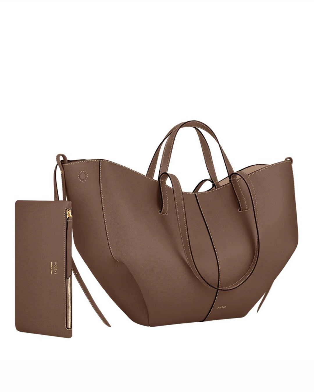 Women's Leather Tote Bag – Sculptural Folded Design