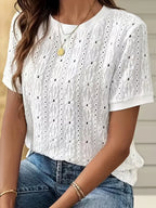 Women's Jacquard T-Shirt – Round Neck