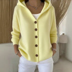 Harper | Cozy Hooded Cardigan – Button Front