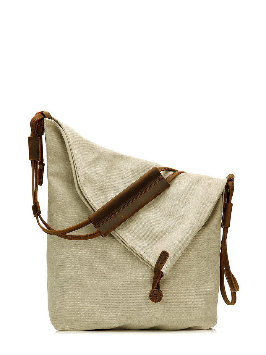 Damen Umhängetasche aus Canvas und Leder